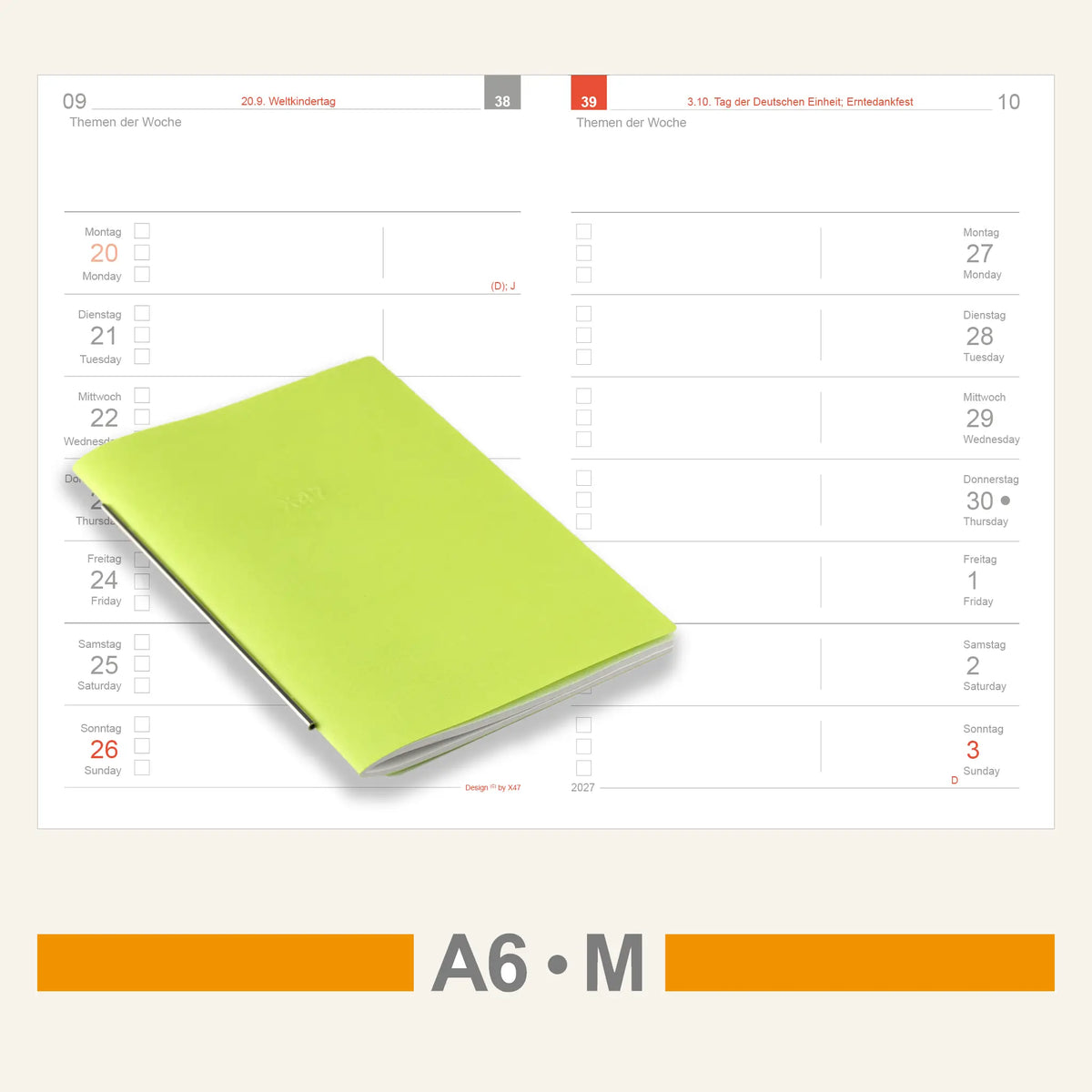 A6 Einlagen - Kalender