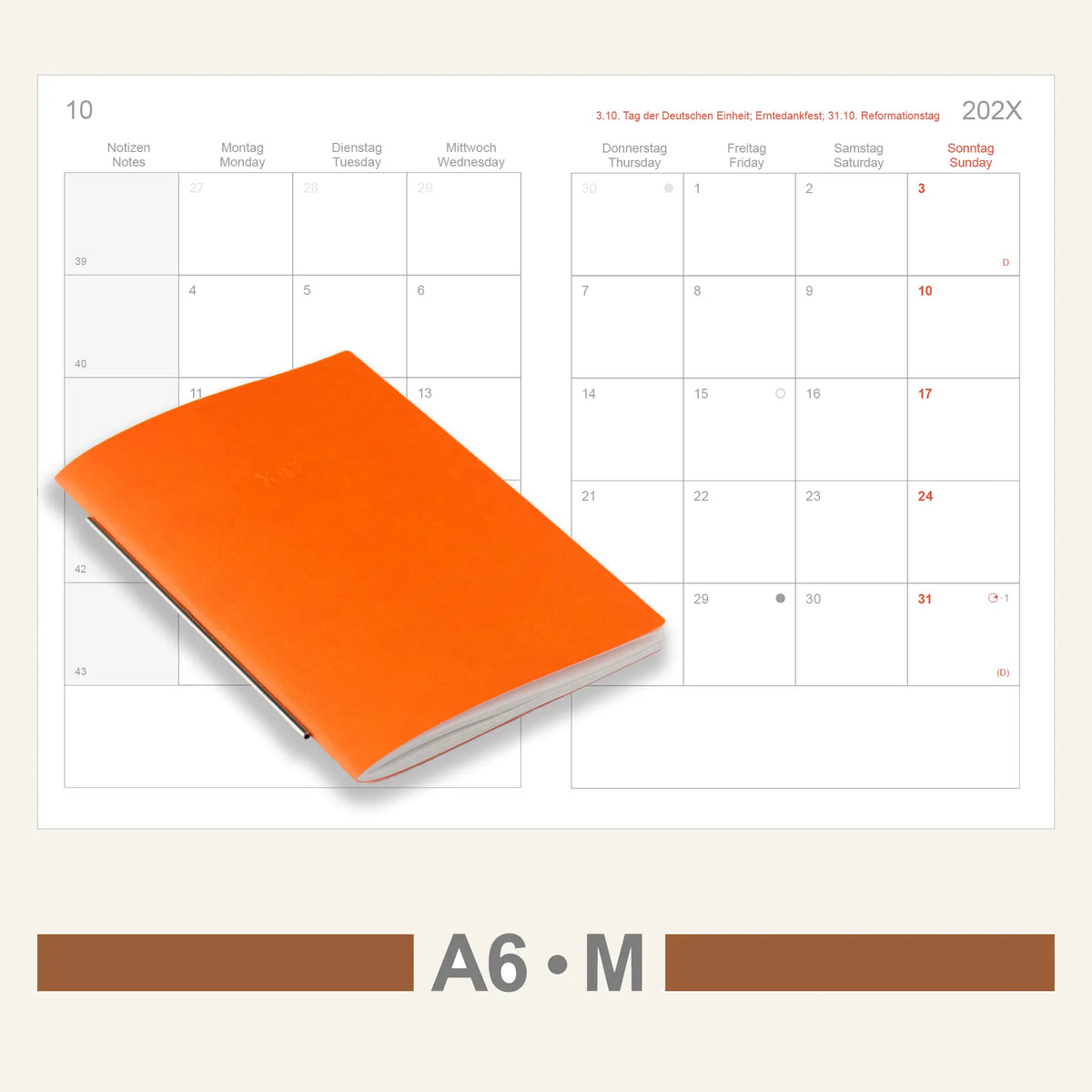 A6 Einlagen - Kalender