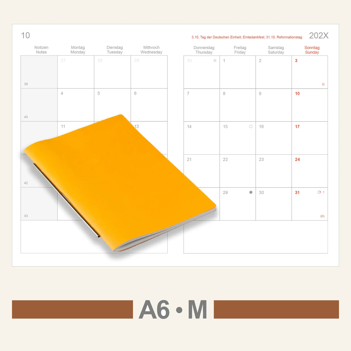 A6 Einlagen - Kalender