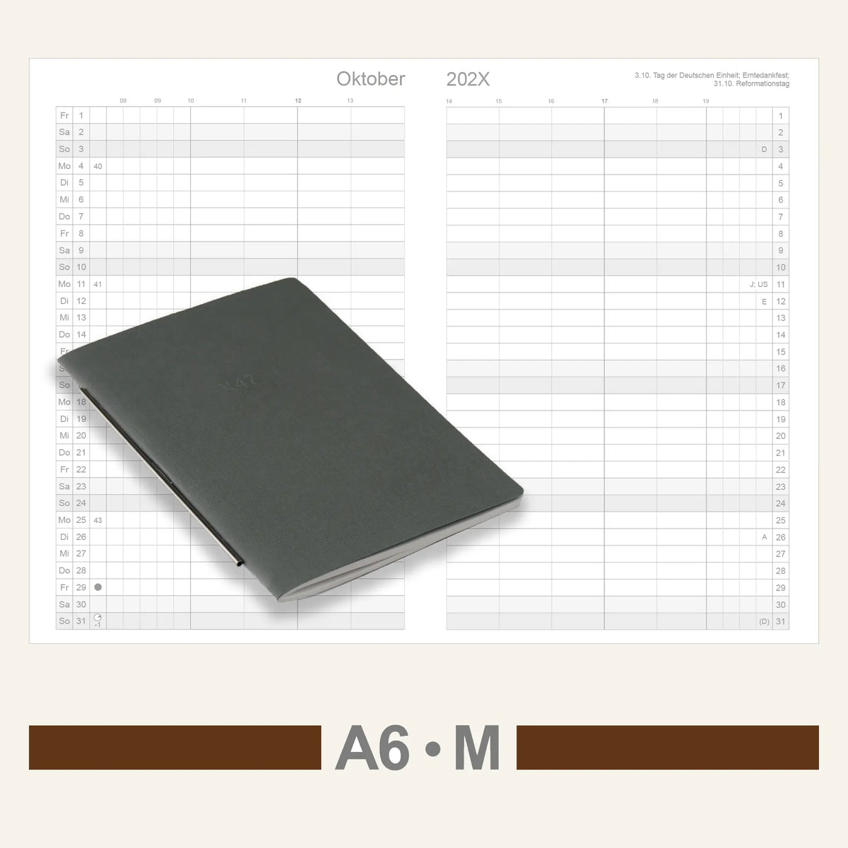 A6 Einlagen - Kalender