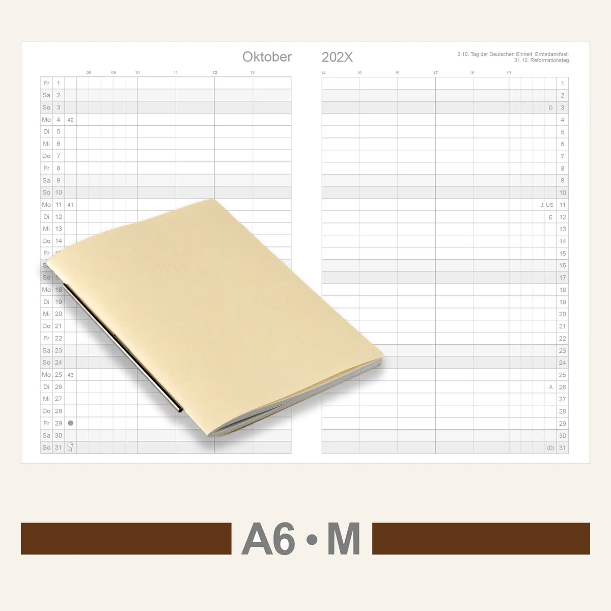 A6 Einlagen - Kalender