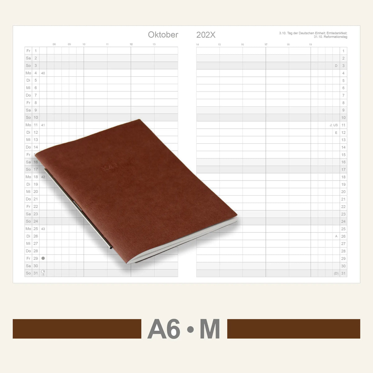 A6 Einlagen - Kalender