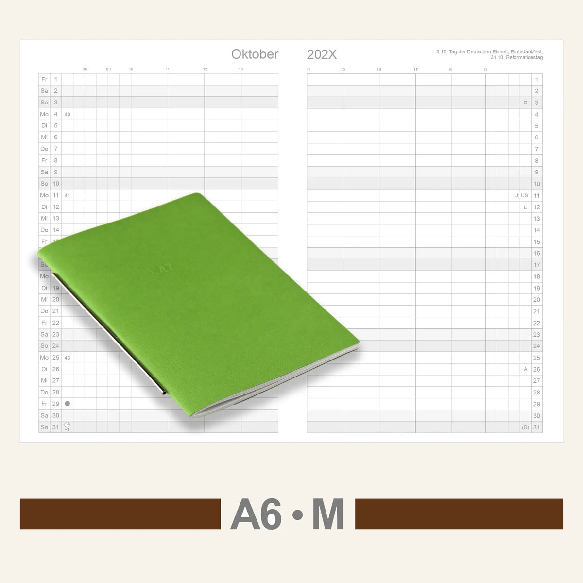 A6 Einlagen - Kalender