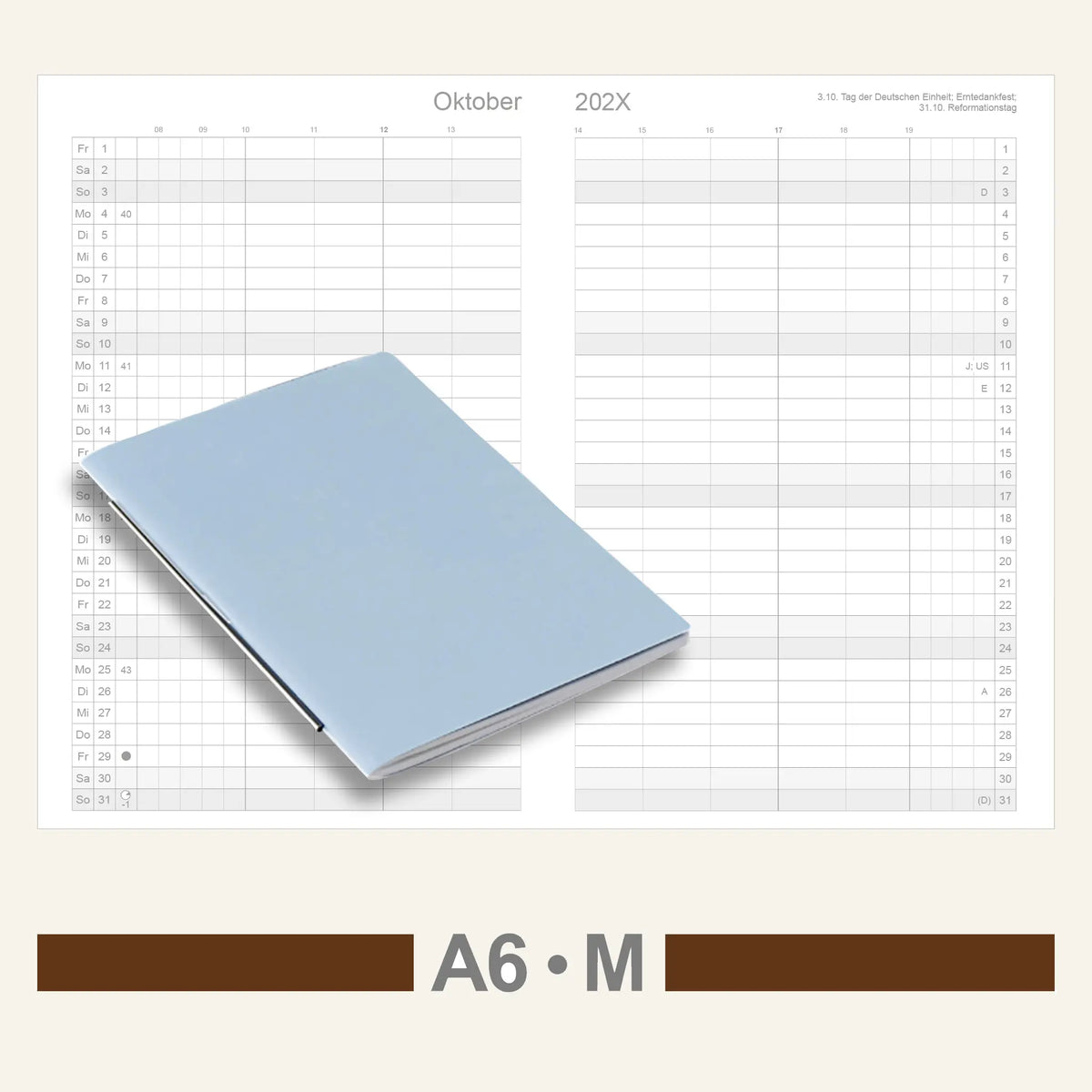 A6 Einlagen - Kalender