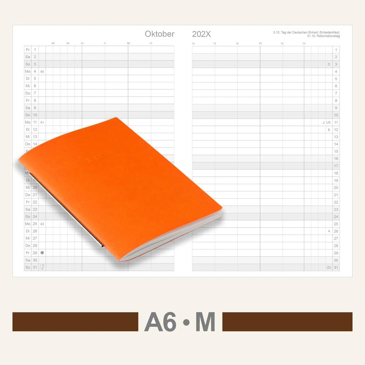 A6 Einlagen - Kalender