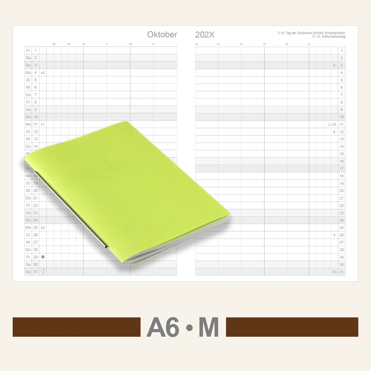A6 Einlagen - Kalender
