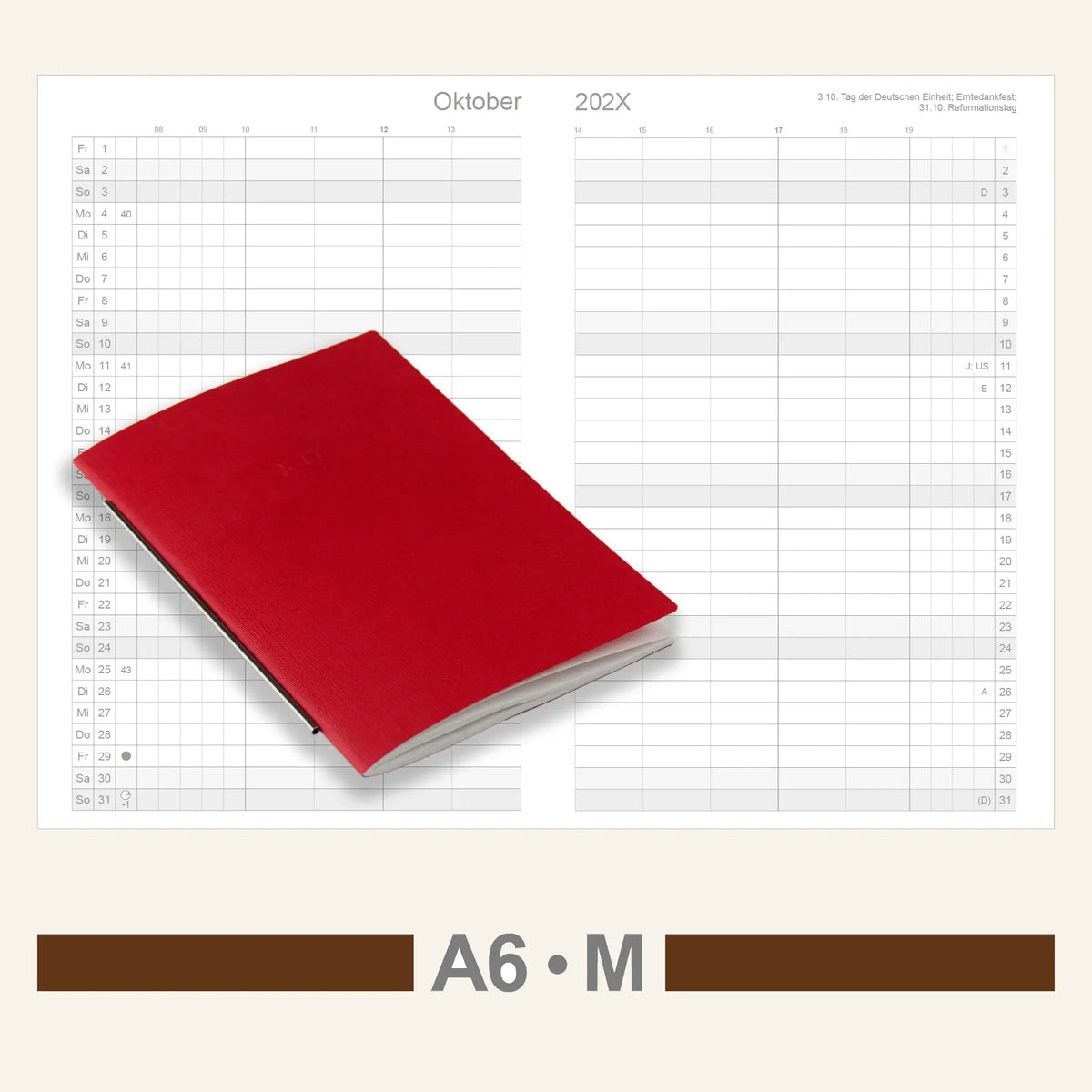 A6 Einlagen - Kalender