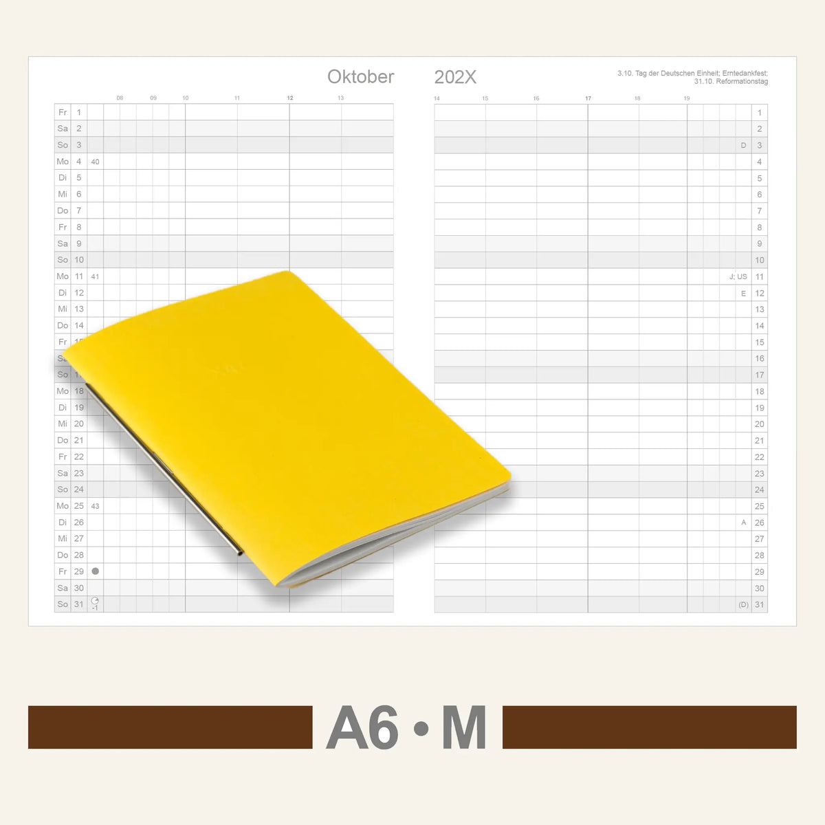A6 Einlagen - Kalender