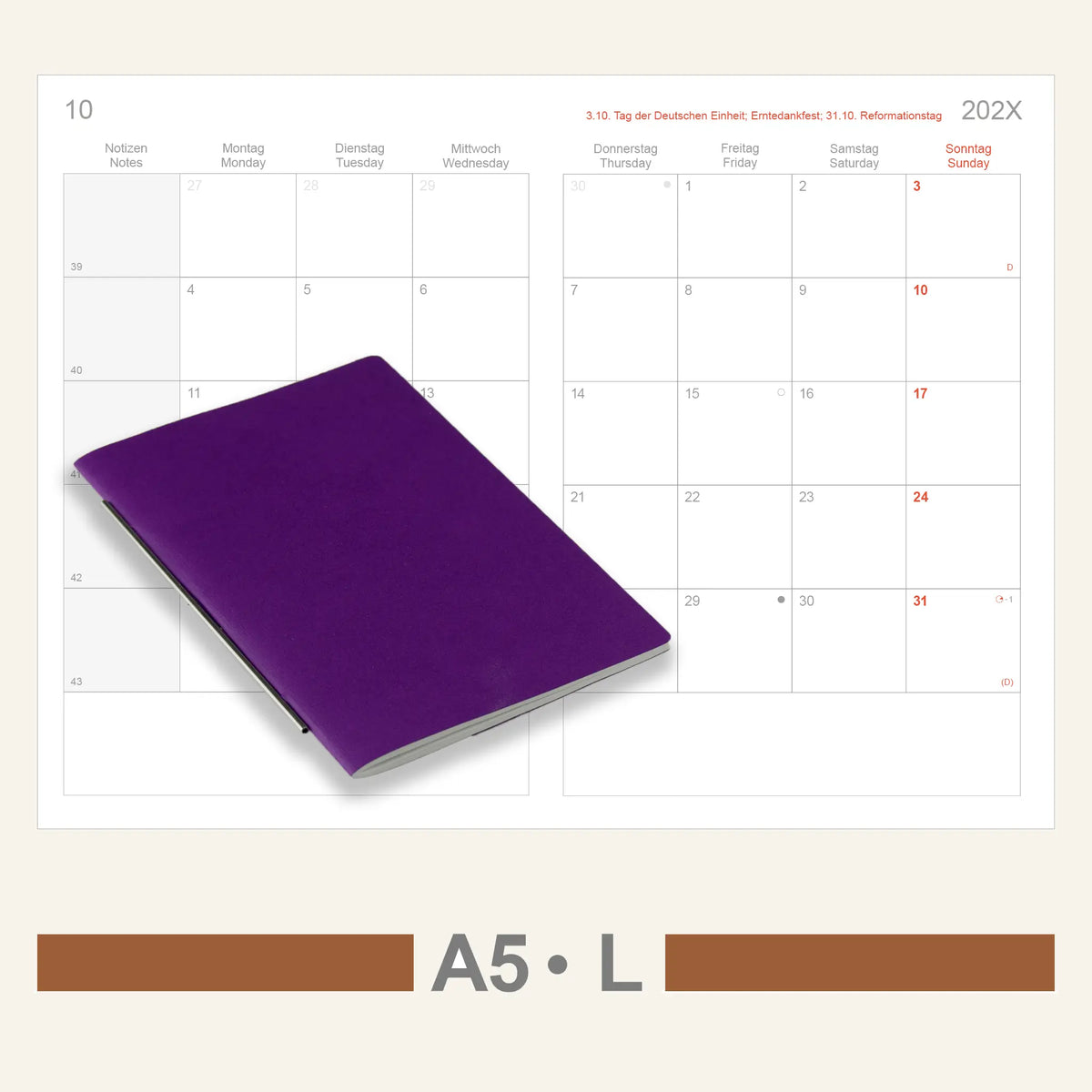 A5 Inserts - Calendar