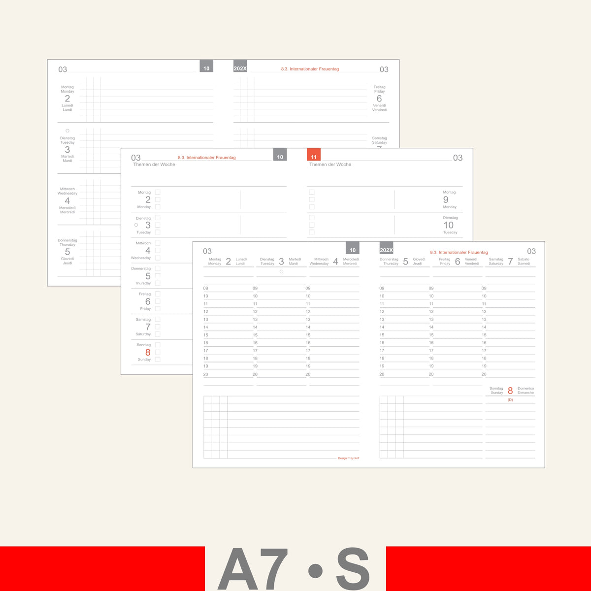 A7 Einlagen - Kalender