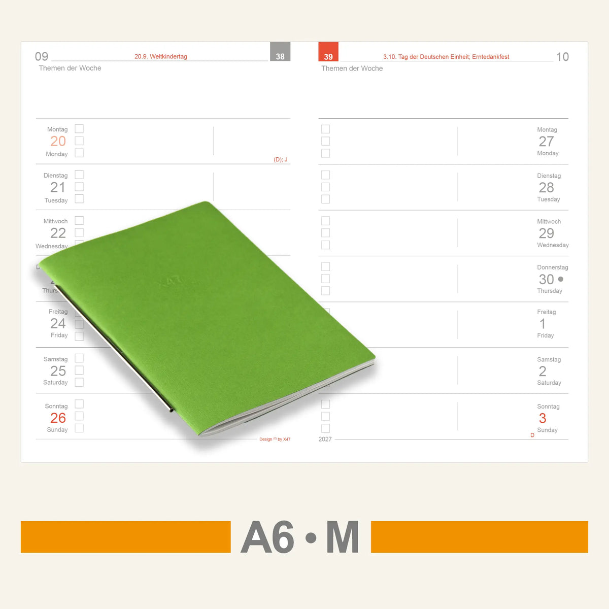 A6 Einlagen - Kalender