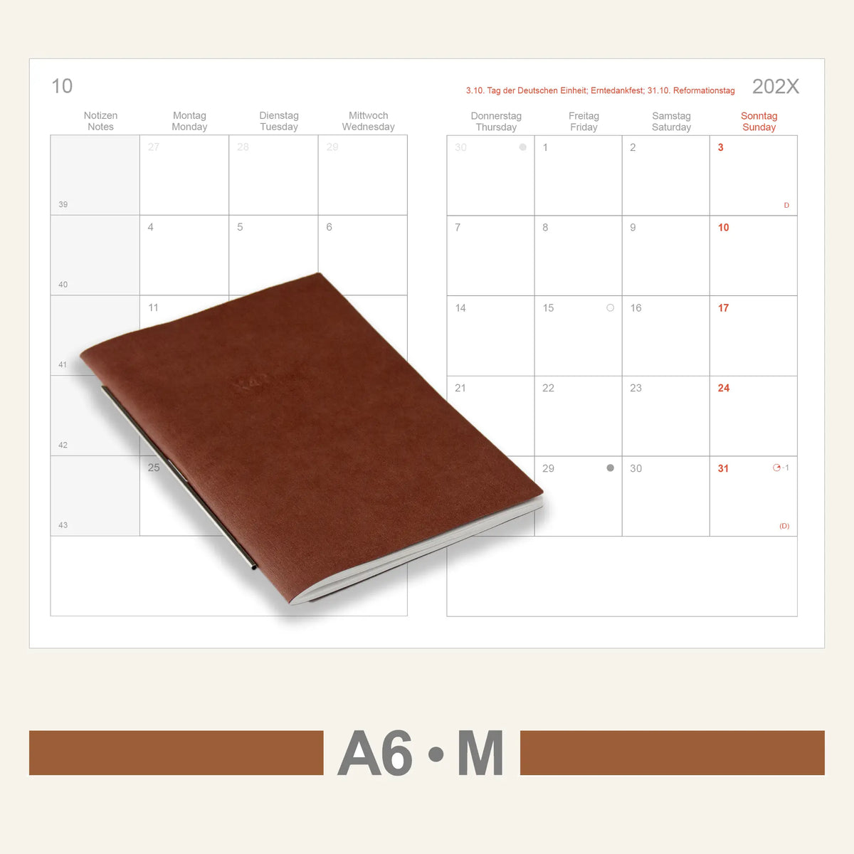 A6 Einlagen - Kalender