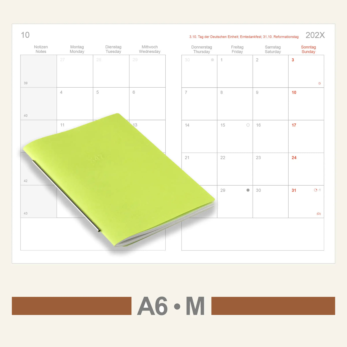 A6 Einlagen - Kalender