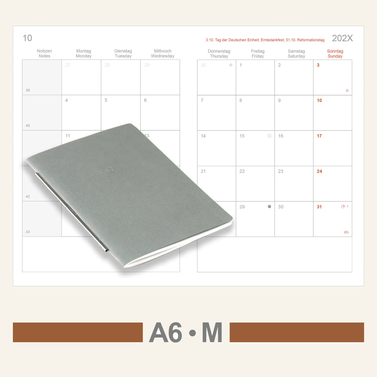 A6 Einlagen - Kalender