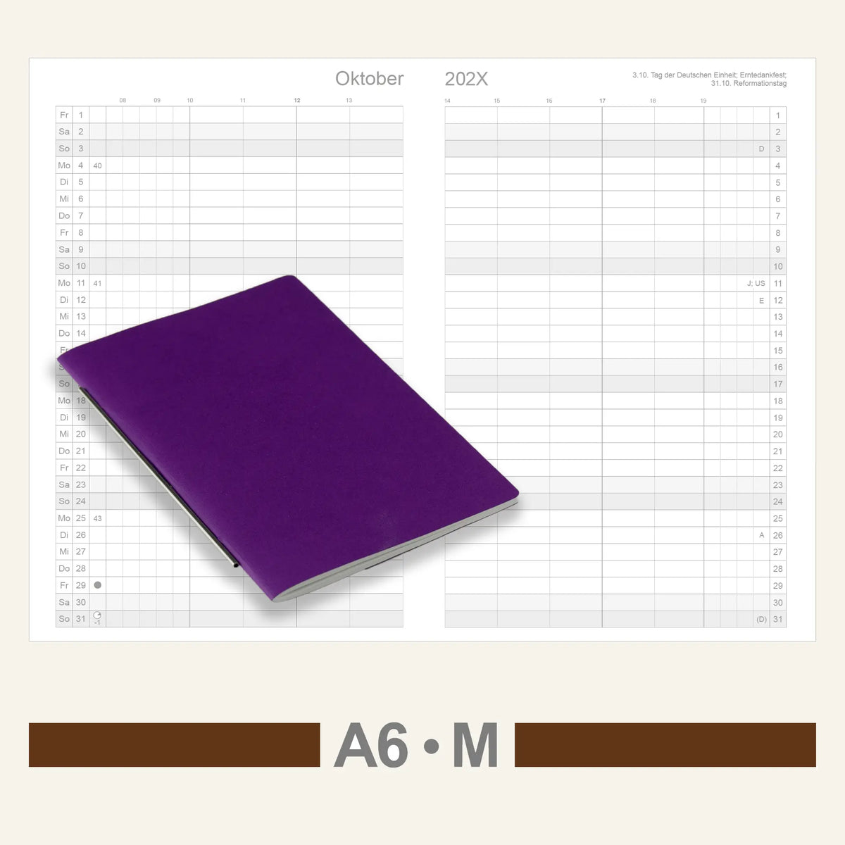 A6 Einlagen - Kalender