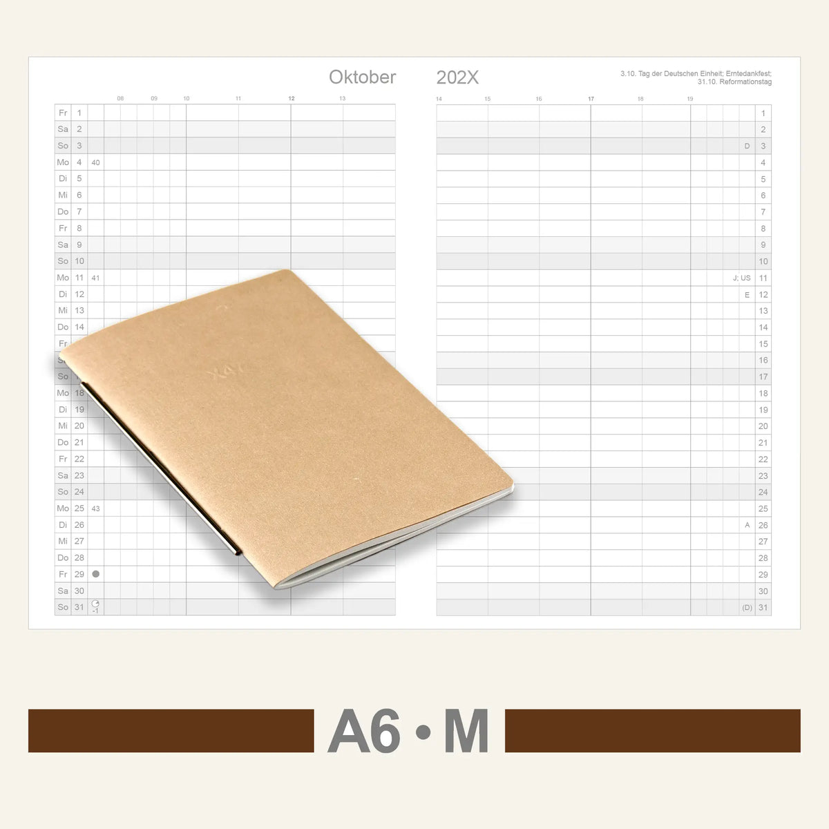 A6 Einlagen - Kalender