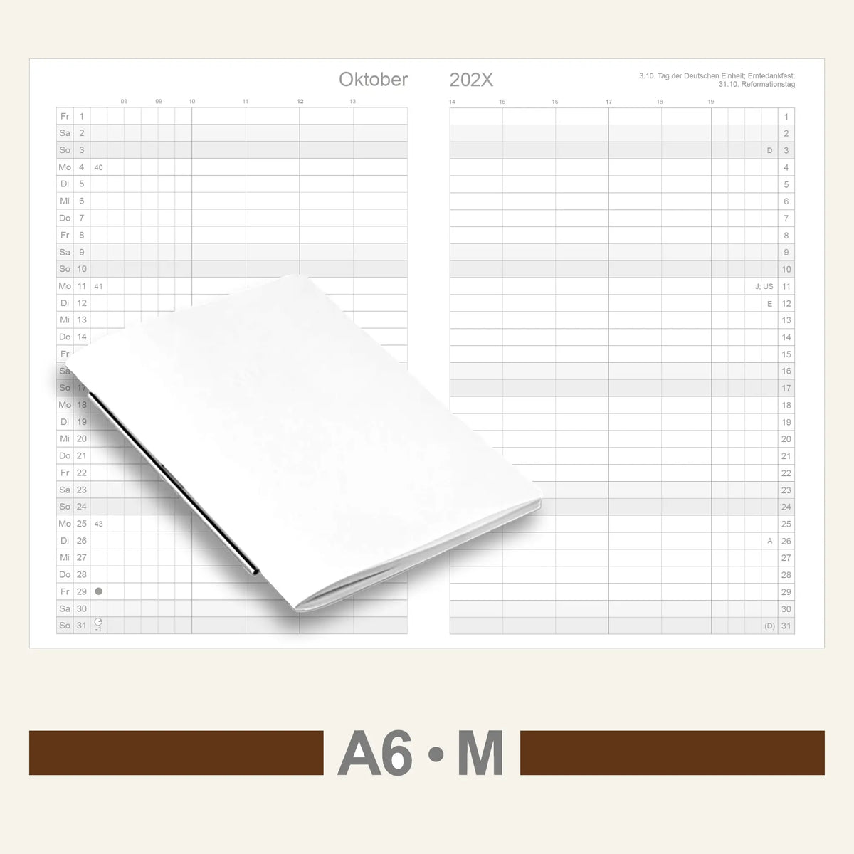 A6 Einlagen - Kalender