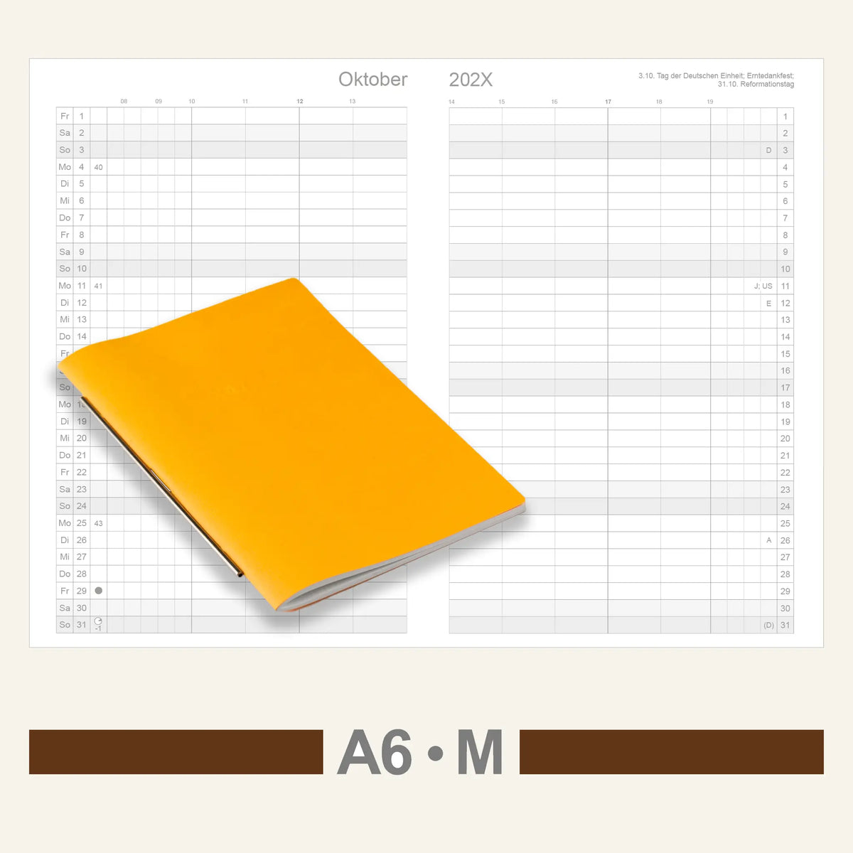 A6 Einlagen - Kalender