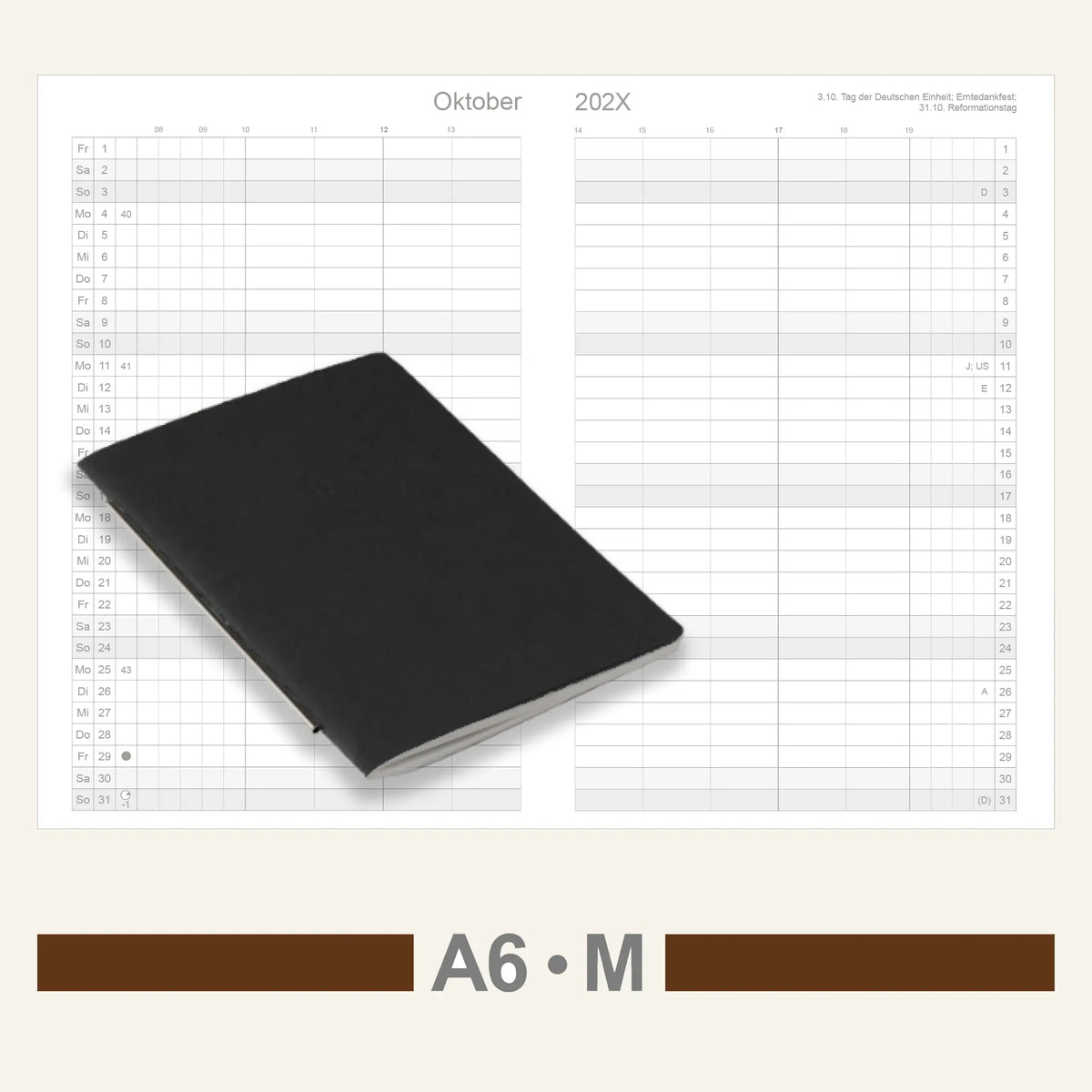 A6 Einlagen - Kalender