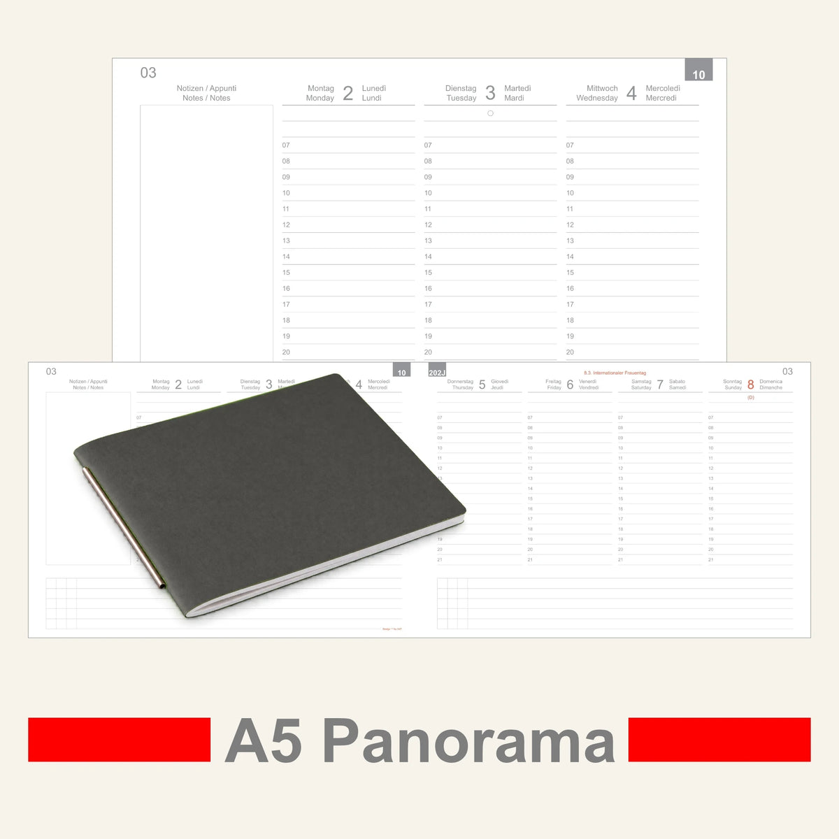 A5 Panorama Einlagen - Kalender