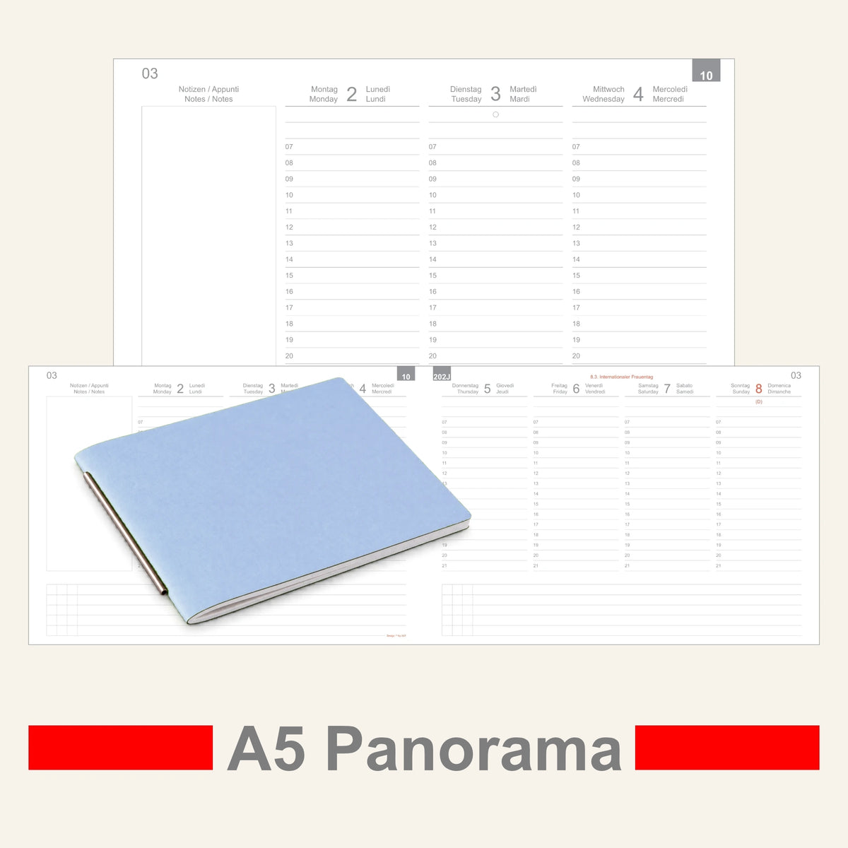 A5 Panorama Einlagen - Kalender
