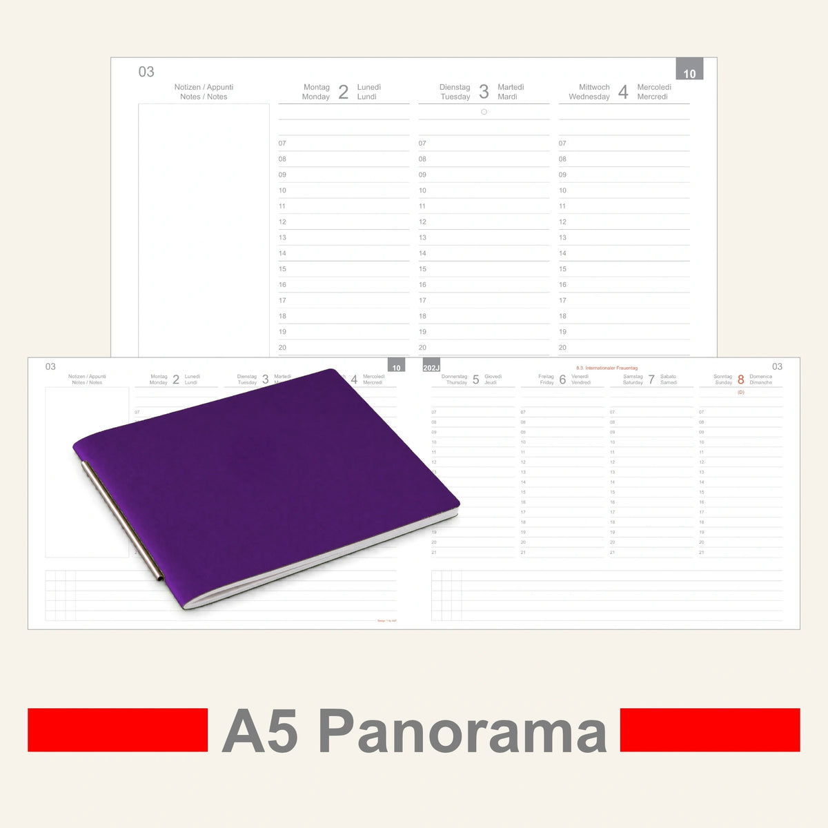 A5 Panorama Einlagen - Kalender