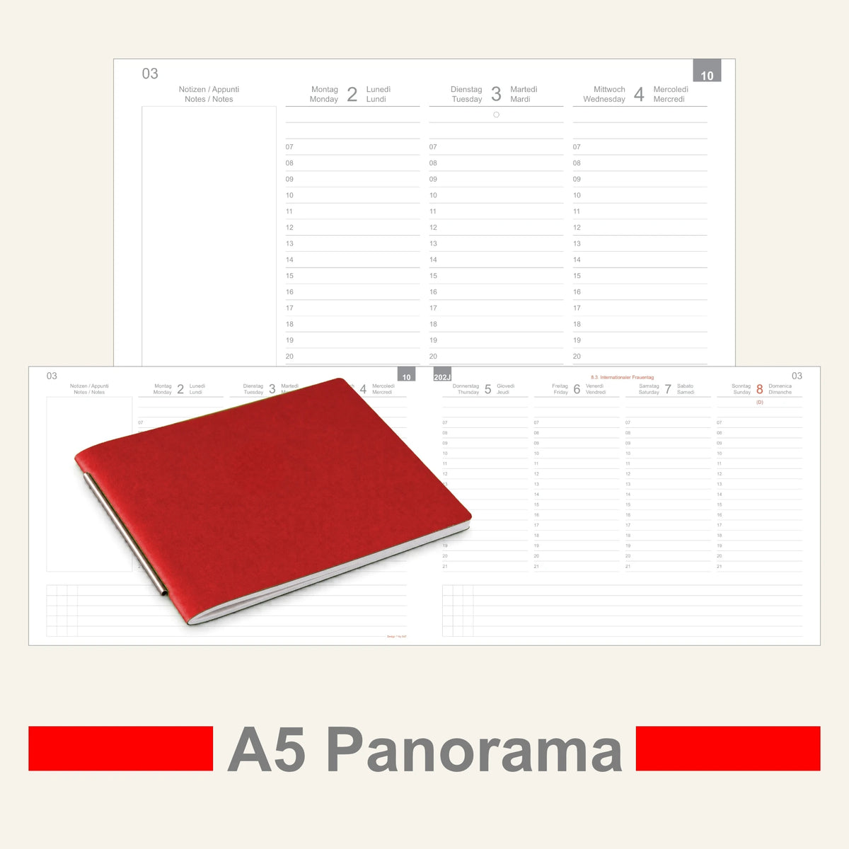 A5 Panorama Einlagen - Kalender