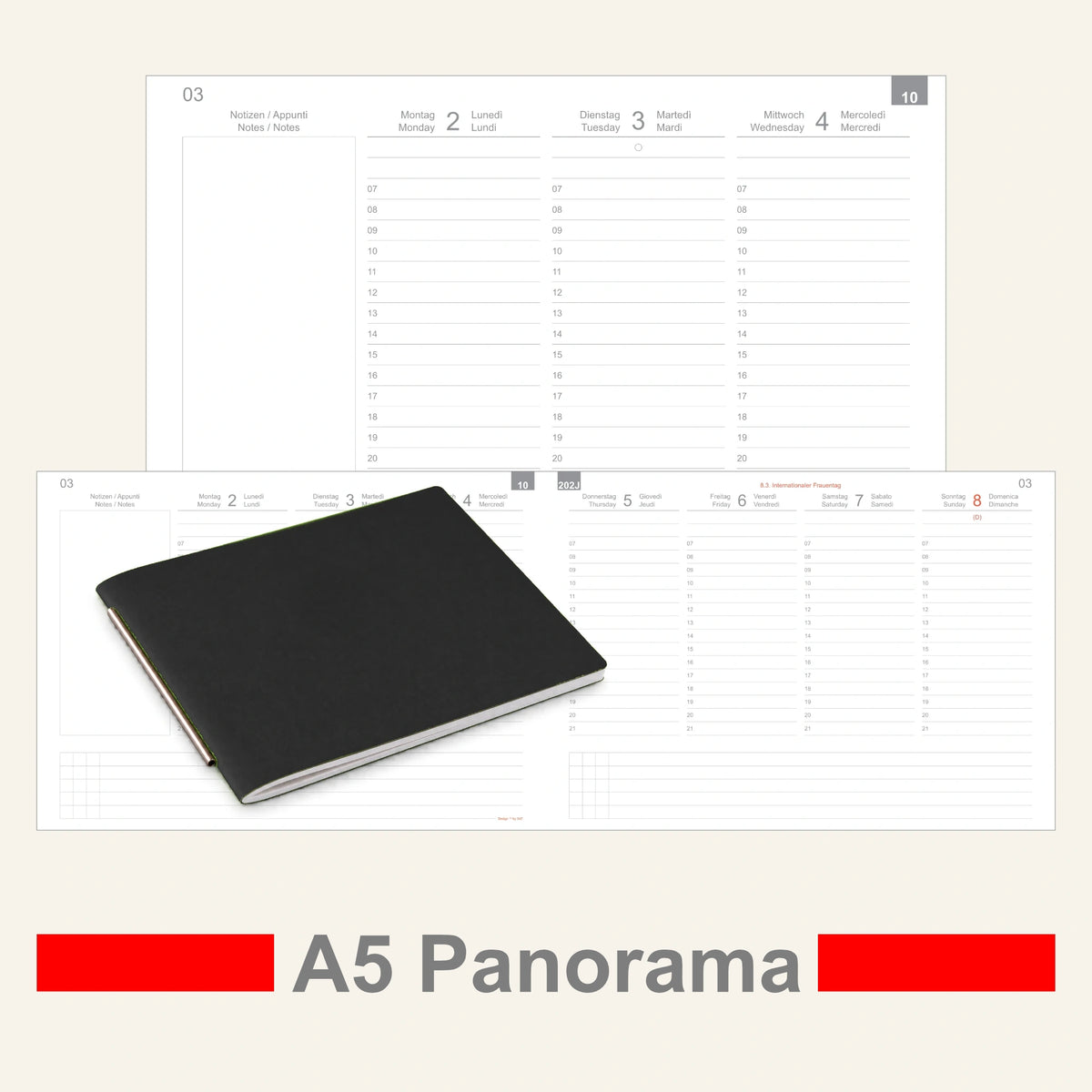 A5 Panorama Einlagen - Kalender