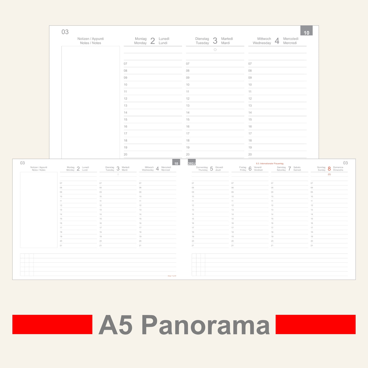 A5 Panorama Einlagen - Kalender
