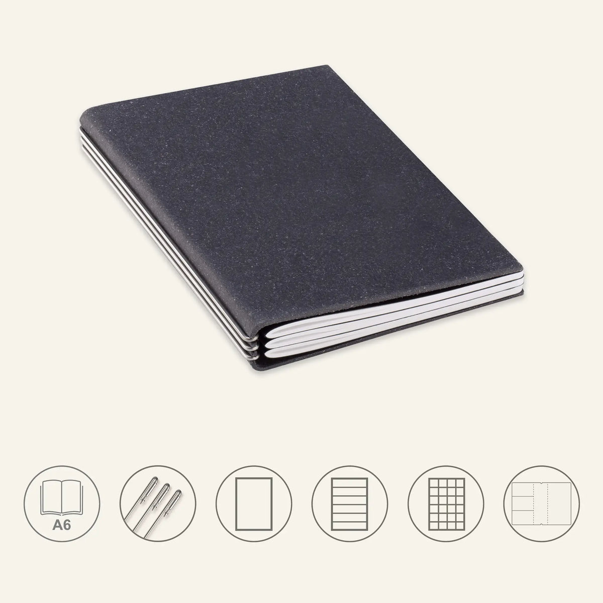 A6 STEEL Komplettpaket - Notizbuch